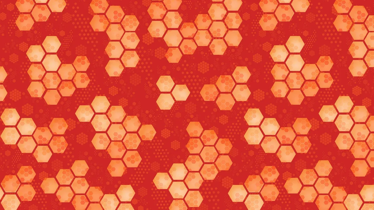 hexagon orange pattern background