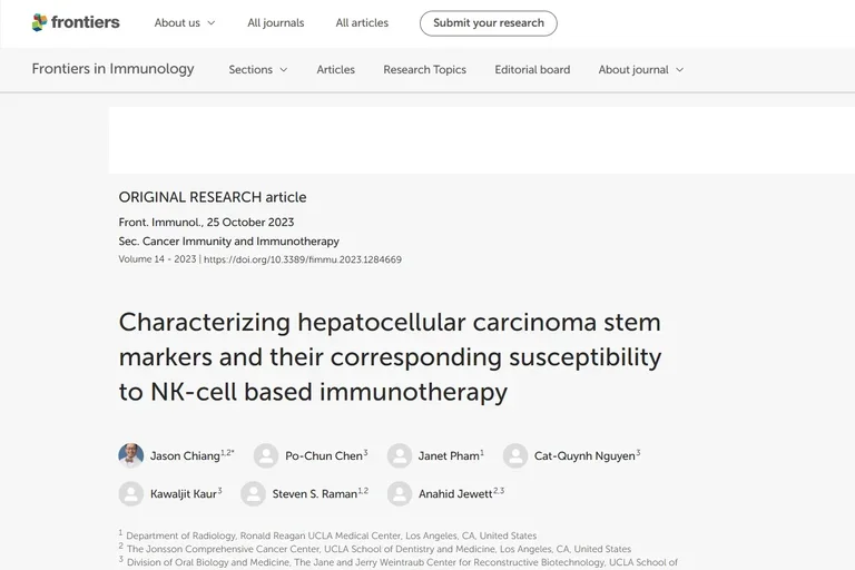 Characterizing hepatocellular carcinoma stem markers and their corresponding susceptibility to NK-cell based immunotherapy